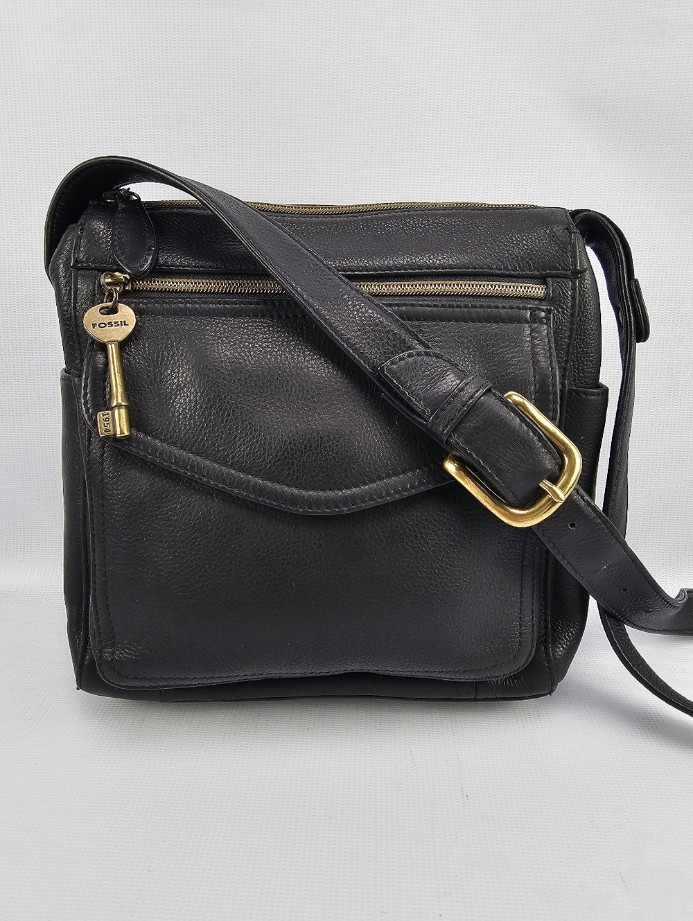 Fossil 1954 Black Boho Leather Bag 75082 Classic Crossbody Vintage 90s